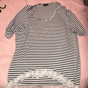 black and white striped boutique shirt